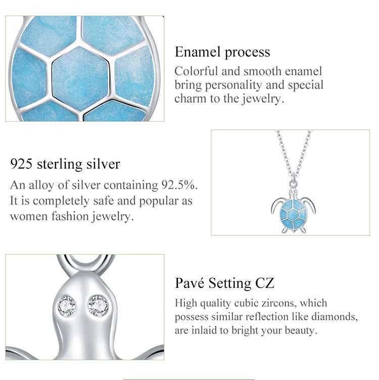WOSTU-collar de plata de ley 925 con forma de tortuga para mujer, cadena larga de animales bonitos, joyería de moda, CQN446 WOSTU-collar de plata de ley 925 con forma de tortuga para mujer, cadena larga de animales bonitos, joyería de moda, CQN446