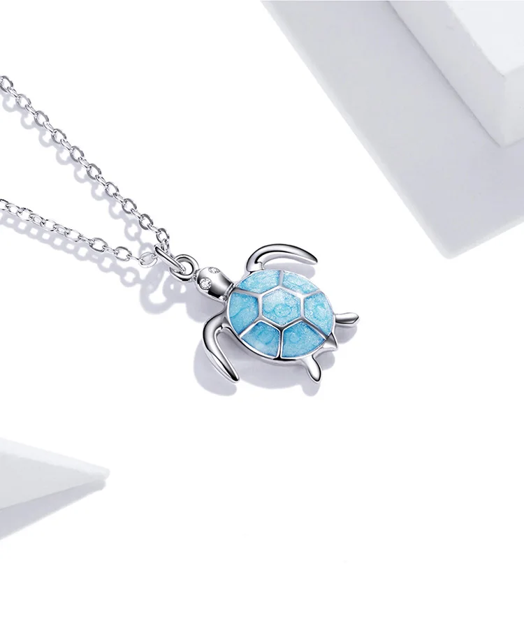WOSTU-collar de plata de ley 925 con forma de tortuga para mujer, cadena larga de animales bonitos, joyería de moda, CQN446 WOSTU-collar de plata de ley 925 con forma de tortuga para mujer, cadena larga de animales bonitos, joyería de moda, CQN446