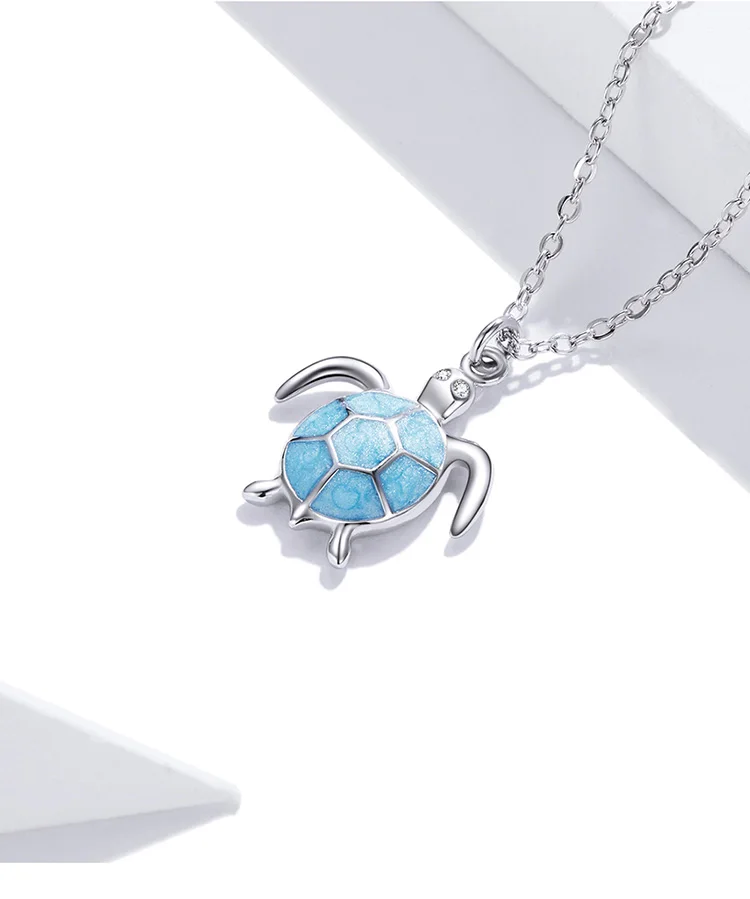 WOSTU-collar de plata de ley 925 con forma de tortuga para mujer, cadena larga de animales bonitos, joyería de moda, CQN446 WOSTU-collar de plata de ley 925 con forma de tortuga para mujer, cadena larga de animales bonitos, joyería de moda, CQN446