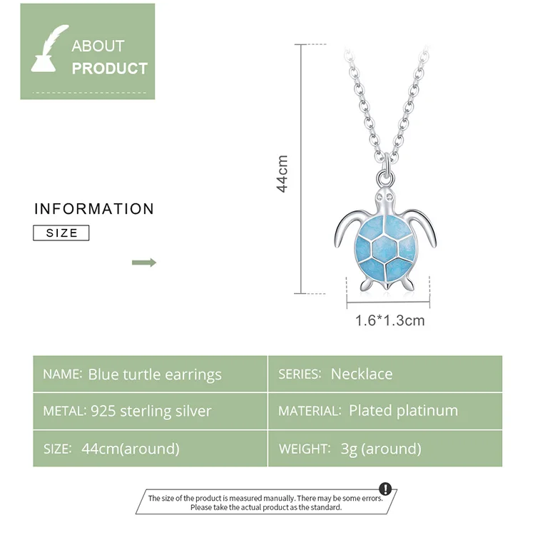 WOSTU-collar de plata de ley 925 con forma de tortuga para mujer, cadena larga de animales bonitos, joyería de moda, CQN446 WOSTU-collar de plata de ley 925 con forma de tortuga para mujer, cadena larga de animales bonitos, joyería de moda, CQN446