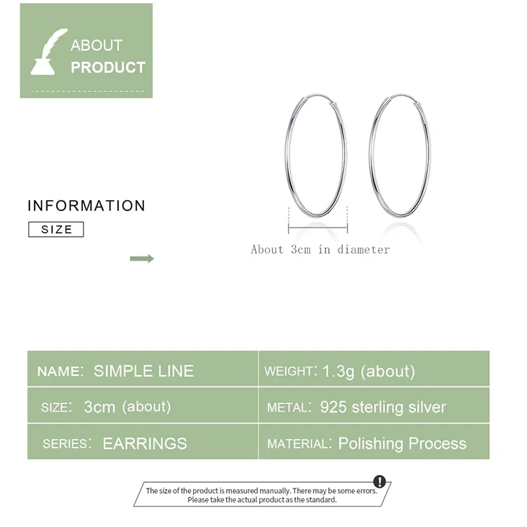 WOSTU 100% Plata de Ley 925 pendientes de aro de círculo grande pendientes redondos simples minimalistas para mujer joyería de fiesta de moda CQE710 WOSTU 100% Plata de Ley 925 pendientes de aro de círculo grande pendientes redondos simples minimalistas para mujer joyería de fiesta de moda CQE710