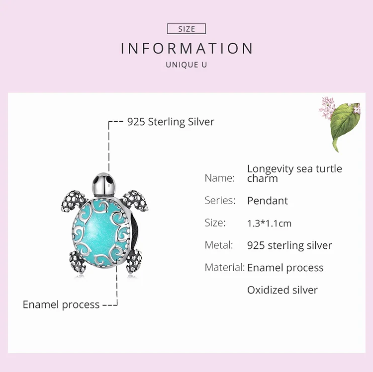 WOSTU-abalorio de tortuga marina de longevidad, 100% Plata de Ley 925, compatible con pulseras originales DIY, brazalete, joyería fina de cumpleaños, regalo WOSTU-abalorio de tortuga marina de longevidad, 100% Plata de Ley 925, compatible con pulseras originales DIY, brazalete, joyería fina de cumpleaños, regalo