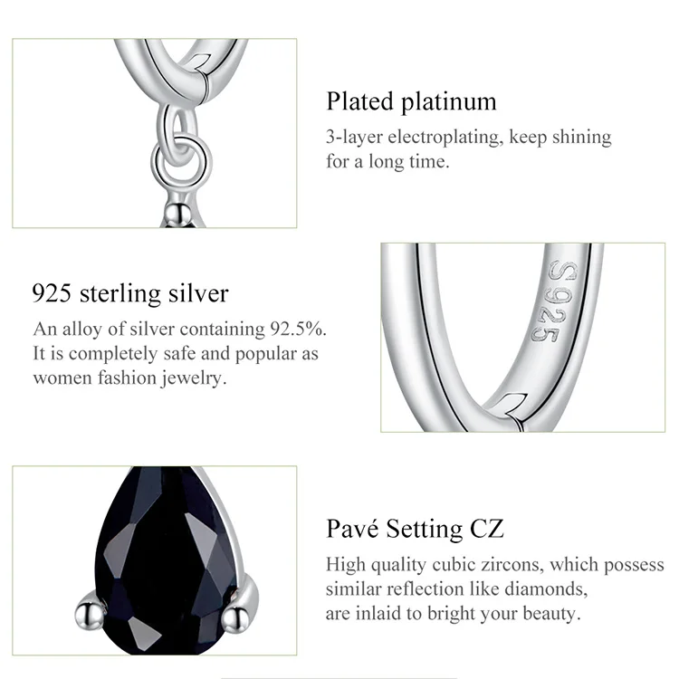 WOSTU-pendientes de gota de agua de Plata de Ley 925, aretes colgantes de circonia cúbica brillante para mujer, joyería de lujo, el mejor regalo CQE1018 WOSTU-pendientes de gota de agua de Plata de Ley 925, aretes colgantes de circonia cúbica brillante para mujer, joyería de lujo, el mejor regalo CQE1018