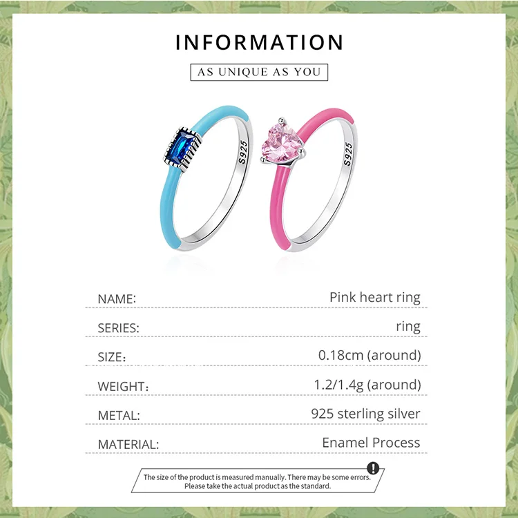 WOSTU 100% Plata de Ley 925 anillo de tamaño de circón de corazón rosa a la moda para mujer anillos de circonio azul fino joyería exquisita S925 WOSTU 100% Plata de Ley 925 anillo de tamaño de circón de corazón rosa a la moda para mujer anillos de circonio azul fino joyería exquisita S925