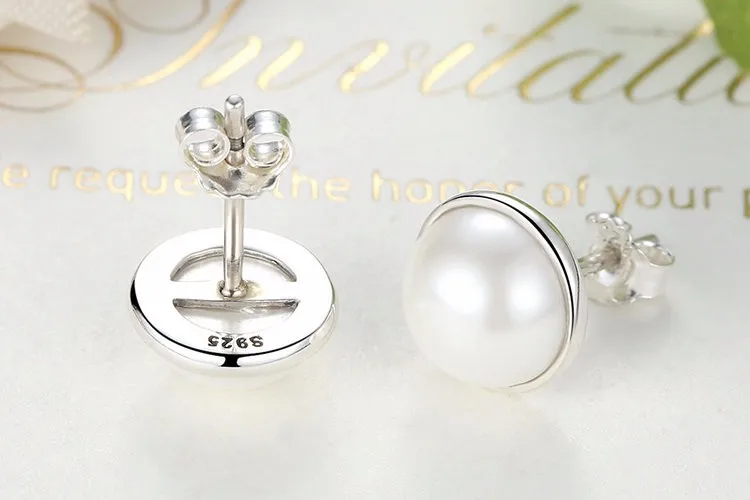 Pendientes de tuerca de Plata de Ley 925 auténtica para mujer, joyería de lujo con perla blanca, regalo elegante S925, XCHS489 Pendientes de tuerca de Plata de Ley 925 auténtica para mujer, joyería de lujo con perla blanca, regalo elegante S925, XCHS489